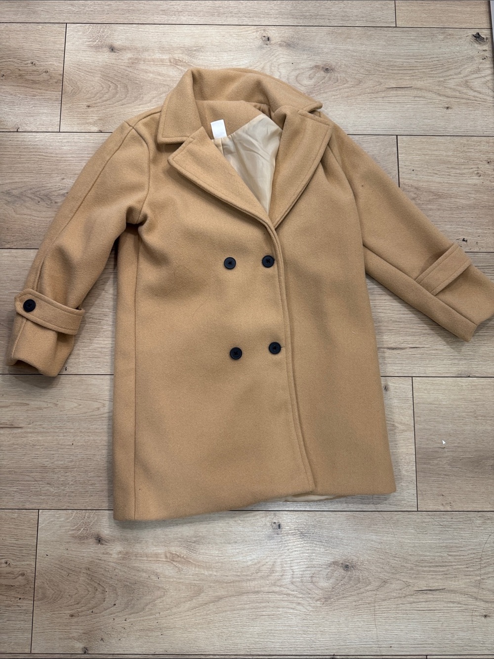 Kids Double-Breasted Camel Coat